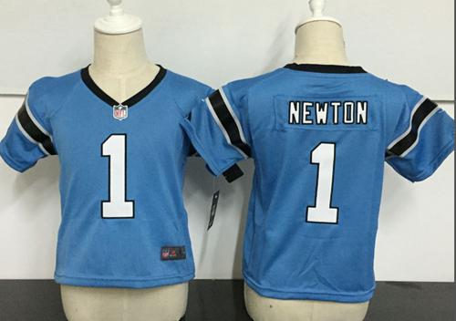 Toddler Nike Panthers #1 Cam Newton Blue Alternate Stitched NFL Elite Jersey